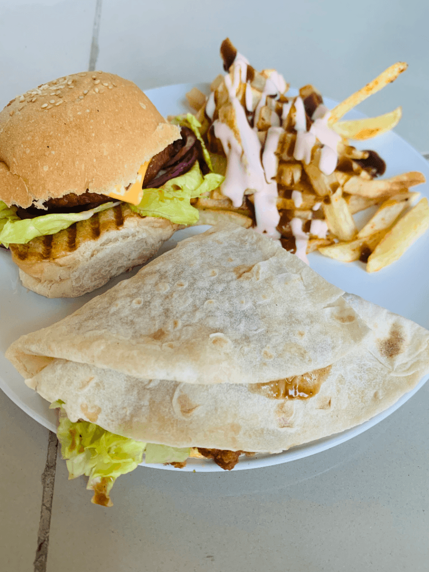 Wrap & burger combo